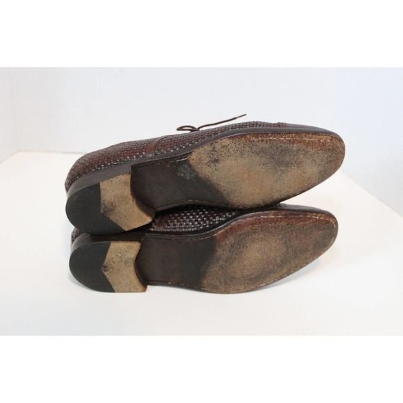 *Flaw Salvatore Ferragamo Woven Leather Lace Oxford Shoes Men's Size 10D H14580 - Picture 12 of 16